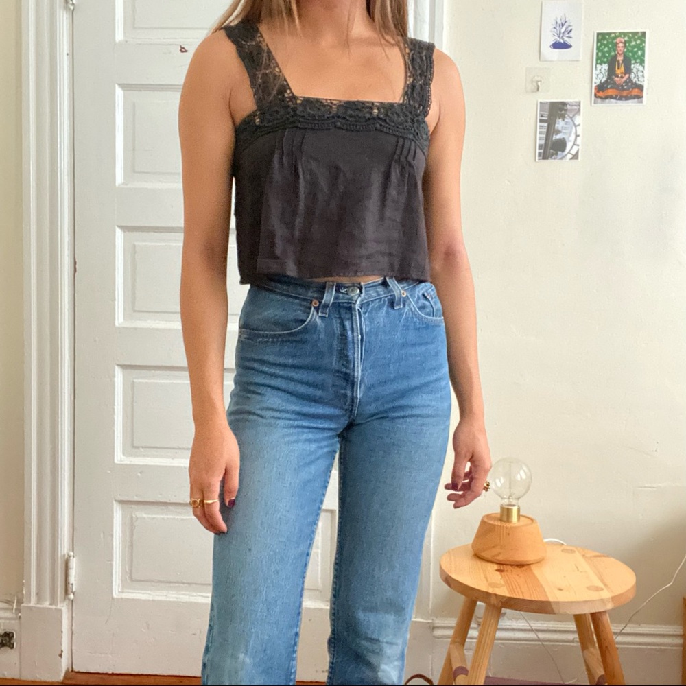 Reformation Lace Trimmed Tank Top